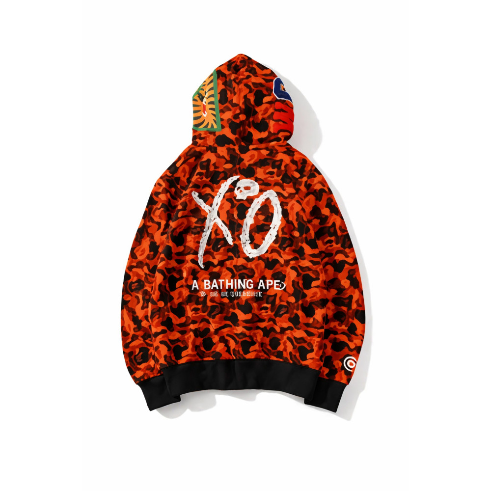 Bape XO Orange Black Camo Hoodie | America Suits